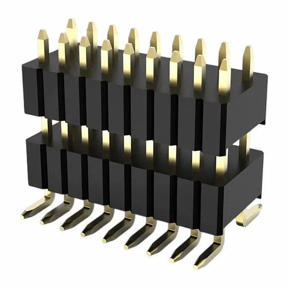 1.27x2.54mm header bioráin SMT dúbailte plaisteach dúbailte